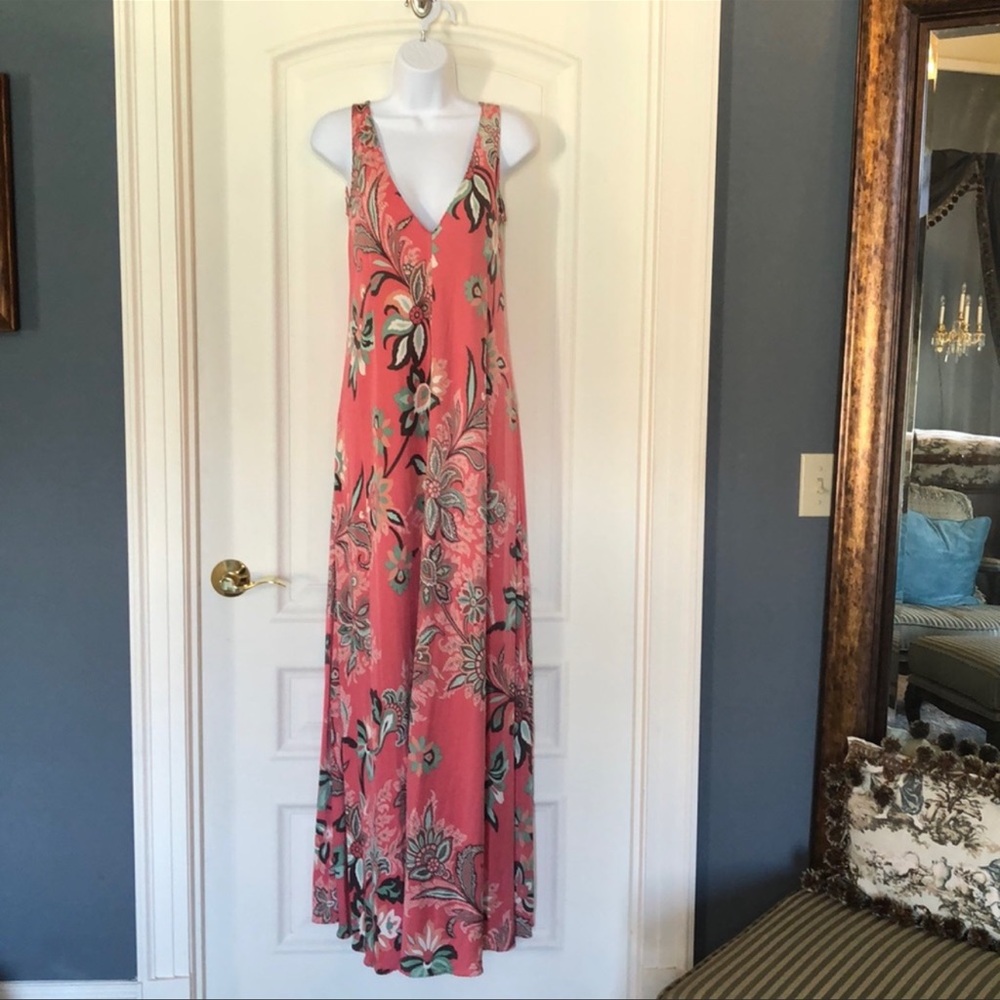 Elite tahari silk maxi dress size Small